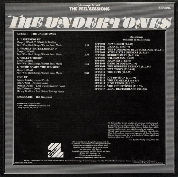 Master Release: The Peel Sessions by The Undertones