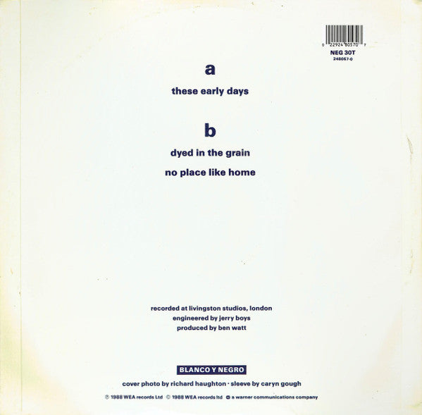 Release: These Early Days-Vinyl-UK-1988-NEG 30T, 248057-0-914628
