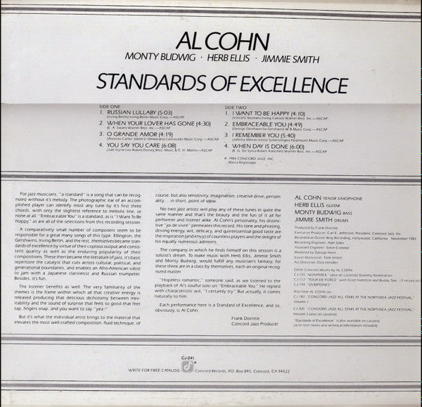 Release: Standards Of Excellence-Vinyl-US-1984-CJ-241-650868