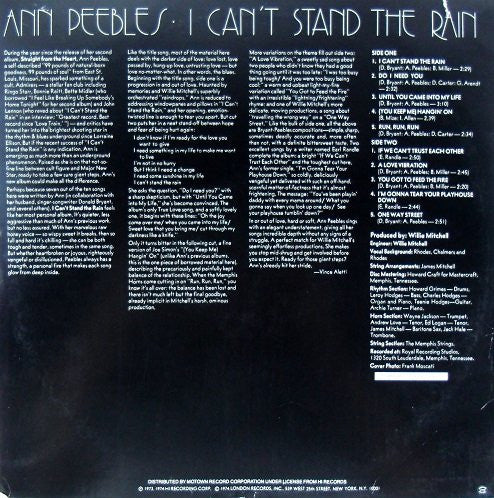Release: I Can't Stand The Rain-Vinyl-US-1982-5288ML-737105