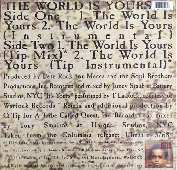Release: The World Is Yours-Vinyl-US-1994-44 77513-229908