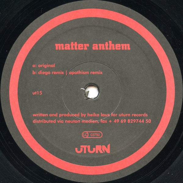 Release: Matter Anthem-Vinyl-Germany-2003-UT15-204794