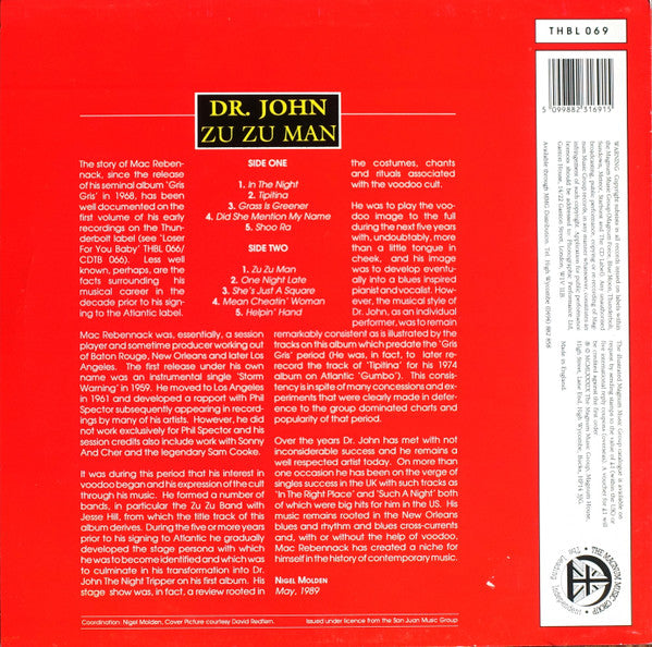 Release: Zu Zu Man-Vinyl-UK-1989-THBL 069-961163