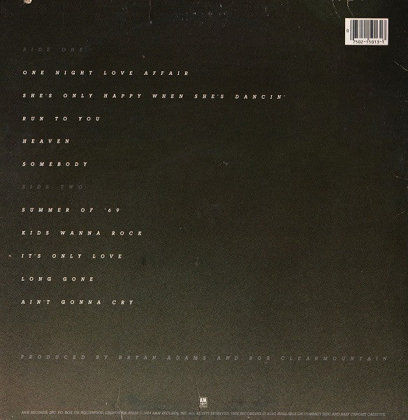 Release: Reckless-Vinyl-US-1984-SP-5013-779755
