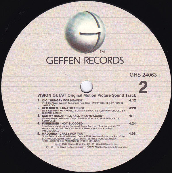 Vision Quest (Original Motion Picture Sound Track)