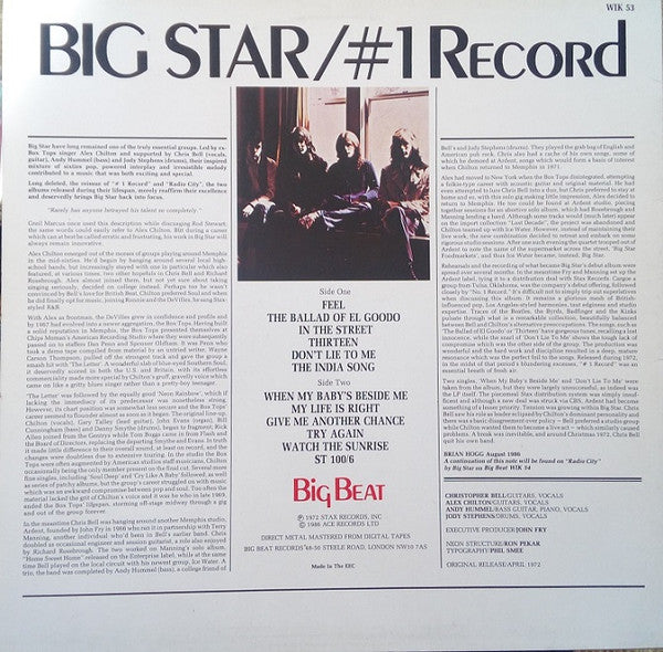 Master Release: #1 Record by Big Star