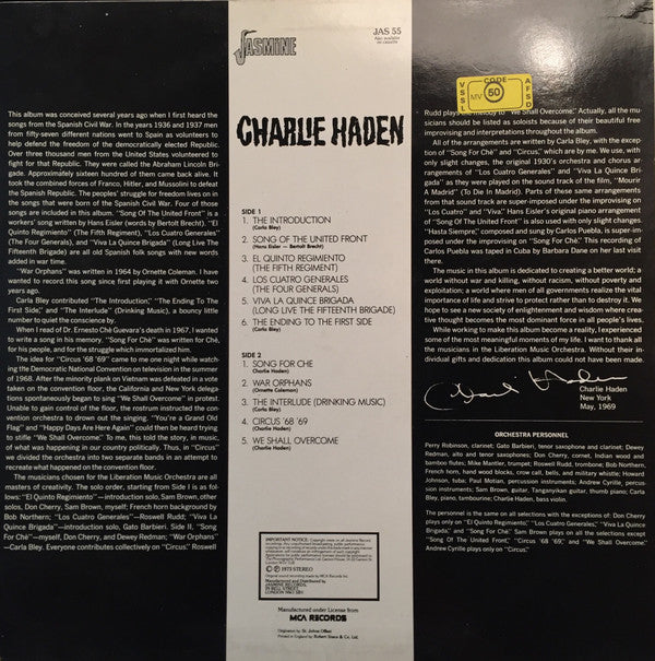 Release: Liberation Music Orchestra-Vinyl-UK-None-JAS 55-572344