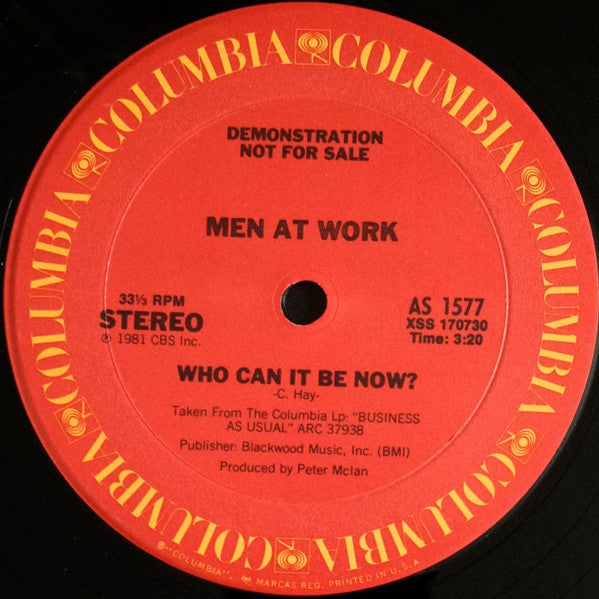 Master Release: Who Can It Be Now? / Down Under by Men At Work