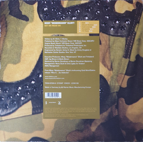 Release: Get Ur Freak On-Vinyl-Europe-2001-7559-67205-0, 7559-67205-0, E7206T, E7206T-191316