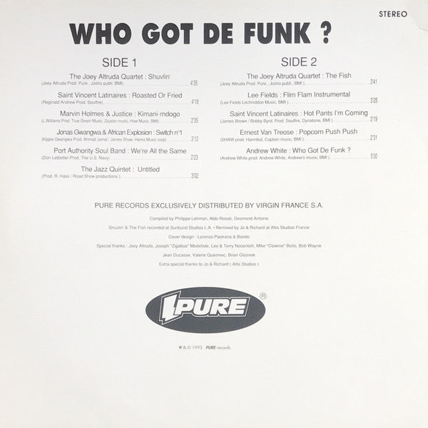 Master Release: Pure 4 (Who Got De Funk ?) by Various