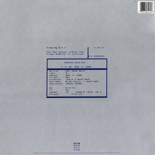 Release: Domino Dancing-Vinyl-US-1988-V-56116-101125