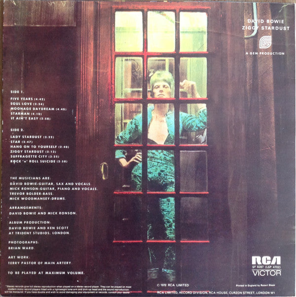Release: The Rise And Fall Of Ziggy Stardust And The Spiders From Mars-Vinyl-UK-1972-SF 8287, LSP 4702, LSP-4702-618952