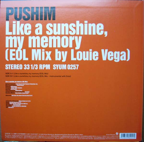 Like A Sunshine, My Memory (EOL Mix By Louie Vega)