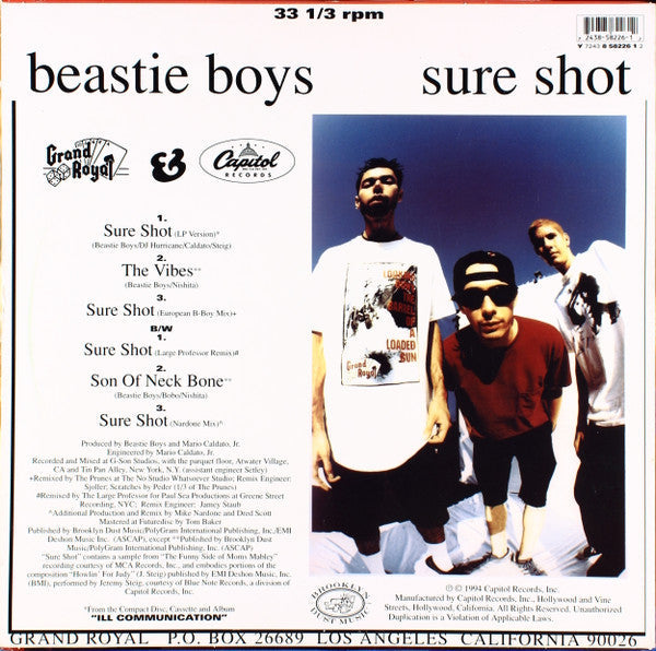 Release: Sure Shot-Vinyl-US-1994-Y 7243 8 58226 1 2, Y 7243 8 58226 1 2-200398