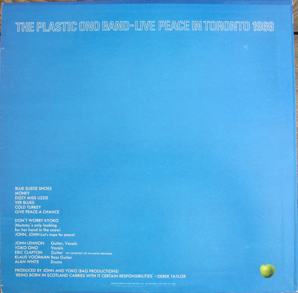 Release: Live Peace In Toronto 1969-Vinyl-US-1969-SW 3362, SW-3362-485666