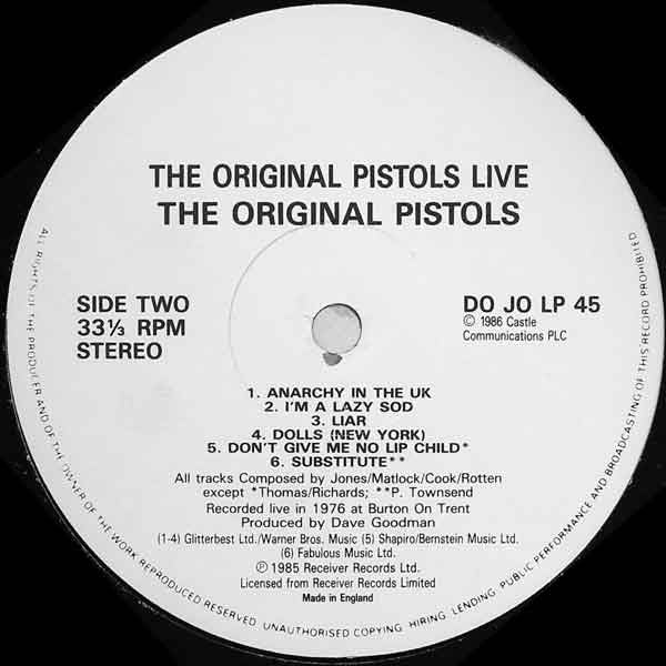 The Original Pistols Live