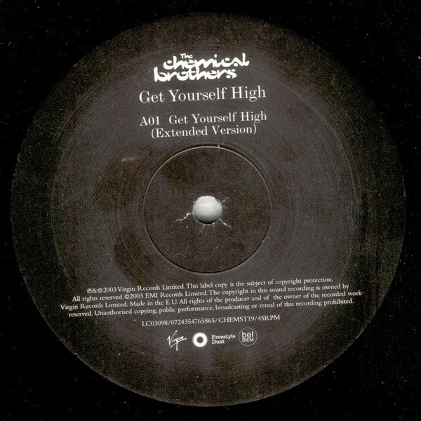 Release: Get Yourself High-Vinyl-Europe-2003-CHEMST19, 7243 5 47658 6 5-207868