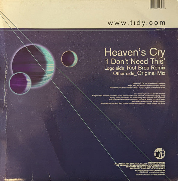 Release: I Don't Need This-Vinyl-UK-2002-Tidytwo109T-102966