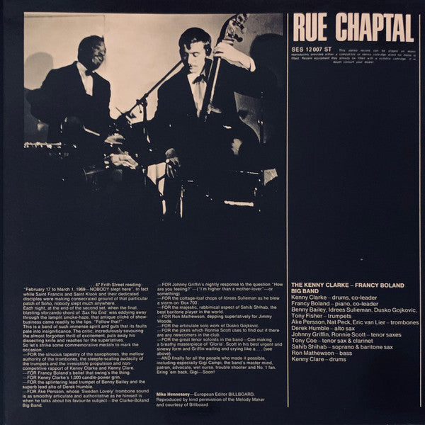 Master Release: Live At Ronnie's ; Album 2 ; Rue Chaptal by Clarke-Boland Big Band