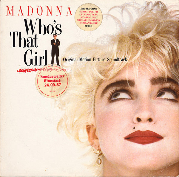 Release: Who's That Girl (Original Motion Picture Soundtrack)-Vinyl-Europe-1987-925 611-1, WX 102, 925 611-1, WX 102-518148