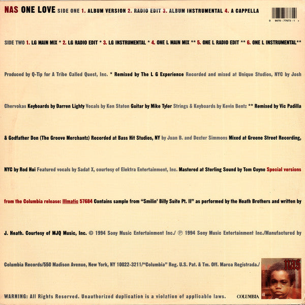 Release: One Love-Vinyl-US-1994-44 77673-223710