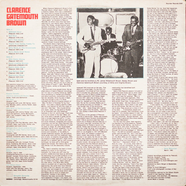Master Release: The Original Peacock Recordings by Clarence "Gatemouth" Brown