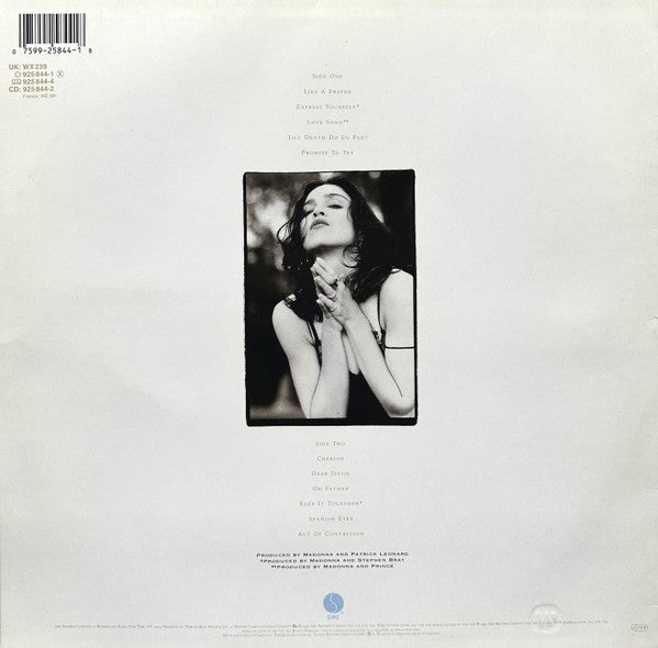 Release: Like A Prayer-Vinyl-Europe-1989-925 844-1, WX 239-116237