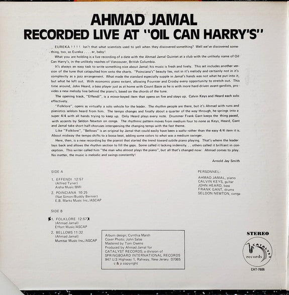 Recorded Live At "Oil Can Harry's"