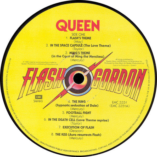 Release: Flash Gordon (Original Soundtrack Music)-Vinyl-UK-1980-EMC 3351, OC 062-64 203-456643