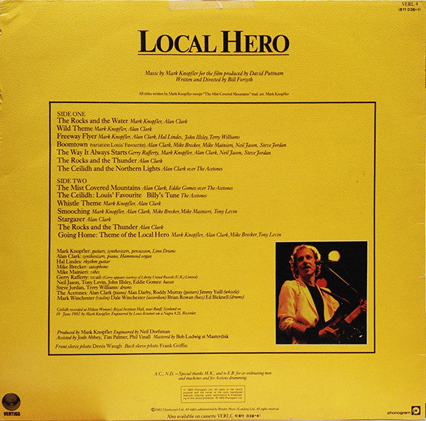 Release: Local Hero-Vinyl-UK-1983-VERL 4, 811 038-1-400410