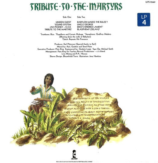 Release: Tribute To The Martyrs-Vinyl-UK-1979-ILPS 9568-551034