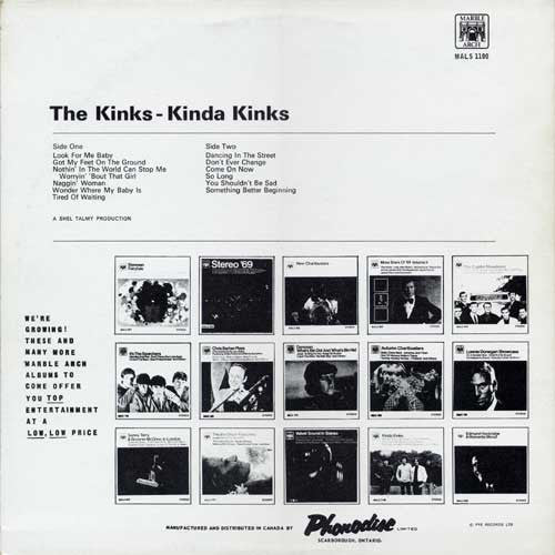 Release: Kinda Kinks-Vinyl-Canada-None-MALS 1100, MAL 1100-468361
