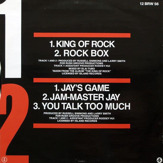 Release: King Of Rock-Vinyl-UK-1986-12 BRW 56-200288