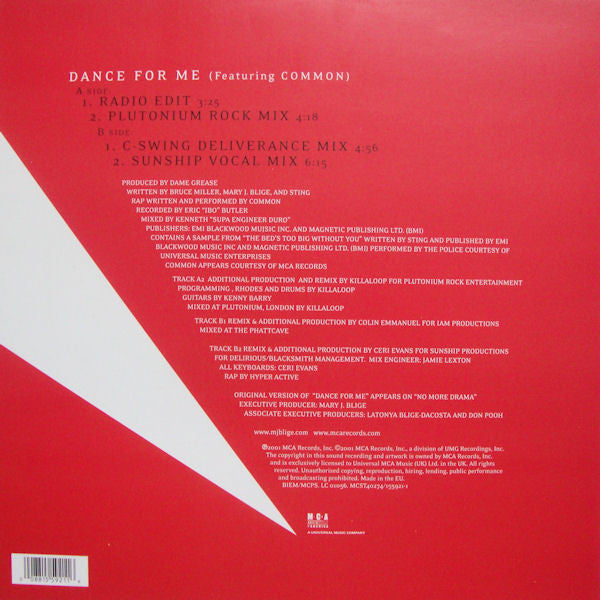 Release: Dance For Me-Vinyl-Europe-2001-MCST 40274, 155 921-1-493210