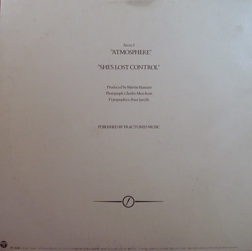 Master Release: She's Lost Control / Atmosphere by Joy Division