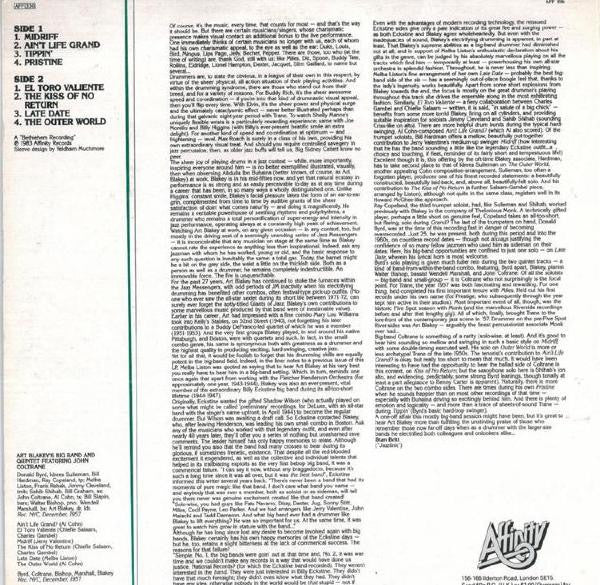 Release: Art Blakey's Big Band-Vinyl-UK-1983-AFF 106-694280