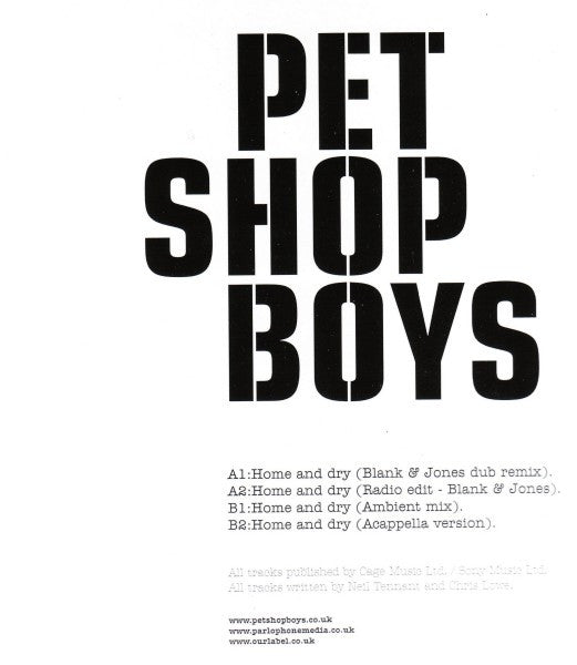 Master Release: Home And Dry by Pet Shop Boys