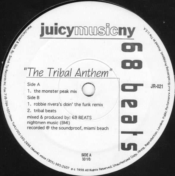 Release: The Tribal Anthem-Vinyl-US-1998-JR-021-299966