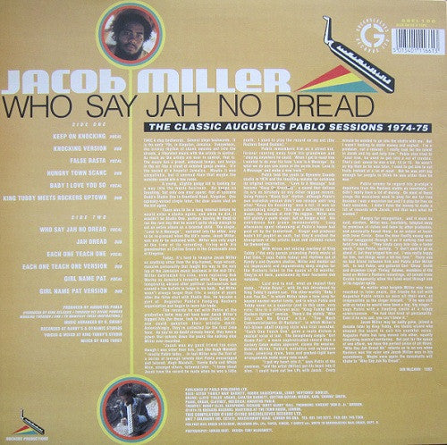 Master Release: Who Say Jah No Dread (The Classic Augustus Pablo Sessions 1974-75)  by Jacob Miller