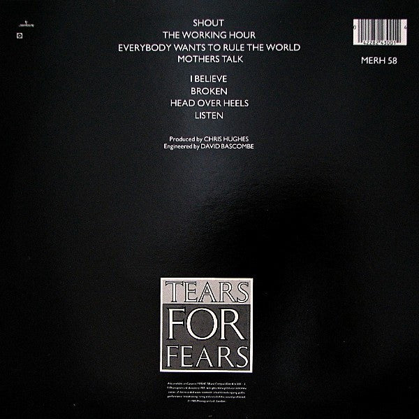 Release: Songs From The Big Chair-Vinyl-UK-1985-MERH 58-124187