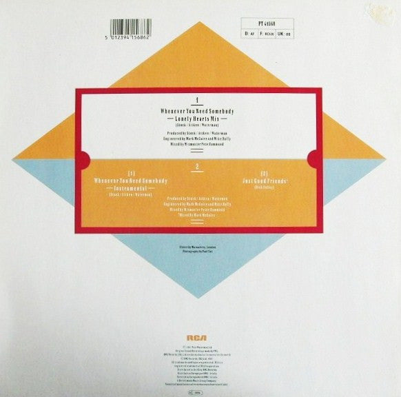 Release: Whenever You Need Somebody-Vinyl-UK & Europe-1987-PT 41568, PT 41 568-190677