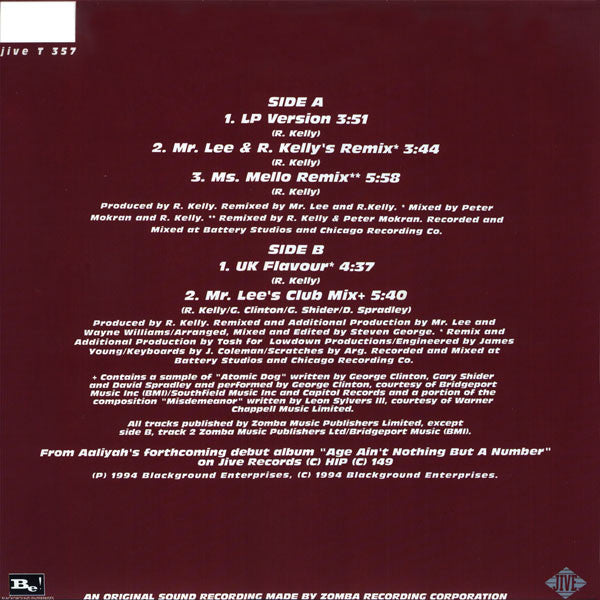 Release: Back & Forth-Vinyl-UK-1994-JIVE T 357-181760