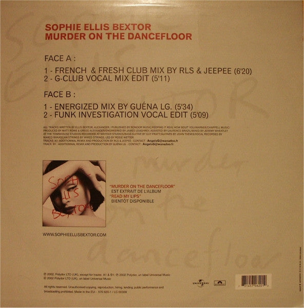 Release: Murder On The Dancefloor-Vinyl-France-2002-570 620-1-175571