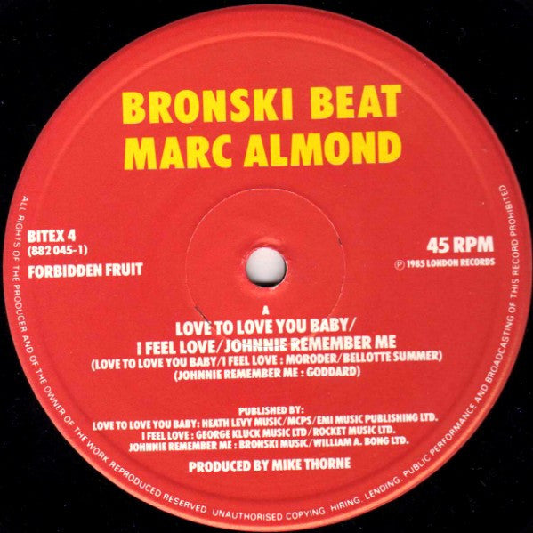 Release: I Feel Love-Vinyl-UK-1985-BITEX 4, 882 045-1-318036