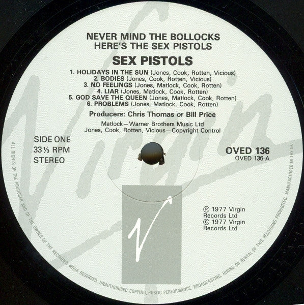 Release: Never Mind The Bollocks Here's The Sex Pistols-Vinyl-UK-1987-OVED 136-383063
