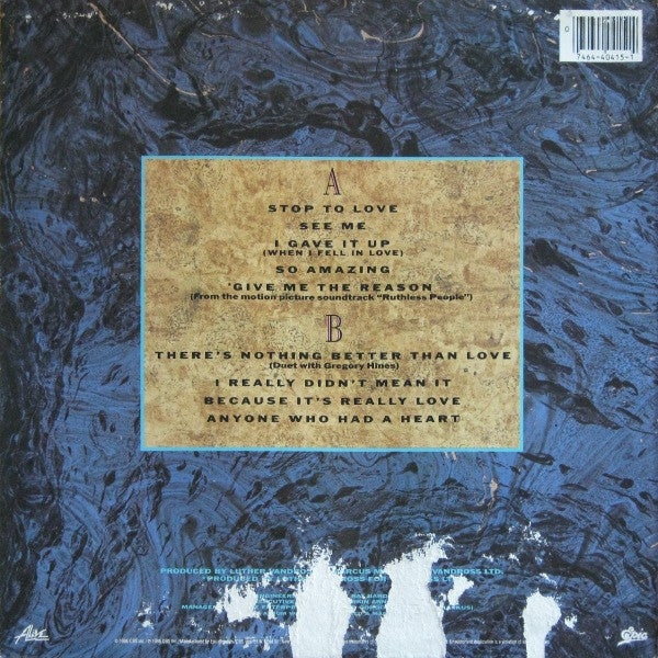 Release: Give Me The Reason-Vinyl-US-1986-FE 40415, E 40415-629734