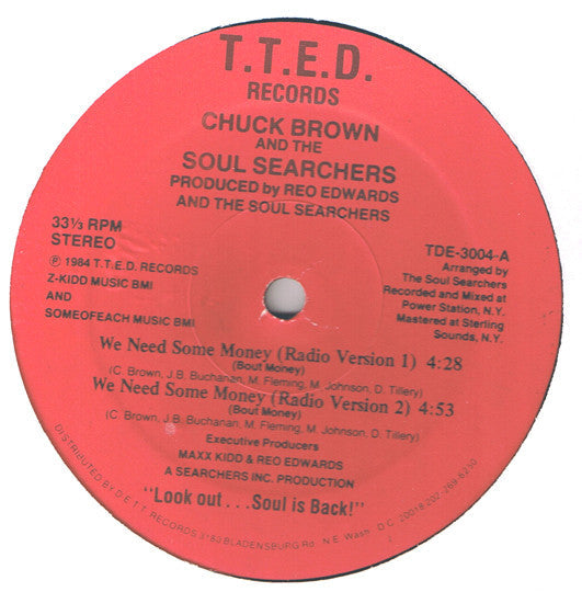 Master Release: We Need Some Money by Chuck Brown & The Soul Searchers
