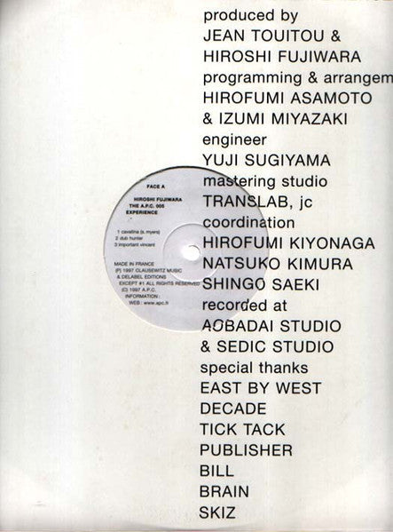 Release: The A.P.C. Experience-Vinyl-France-1997-A.P.C.005-142314