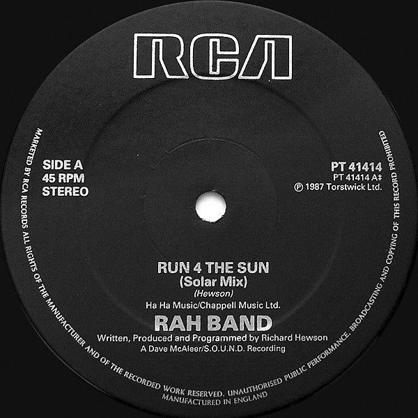Release: Run 4 The Sun-Vinyl-UK-1987-PT 41414-888017