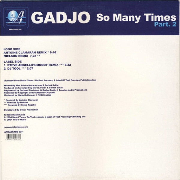 Release: So Many Times-Vinyl-France-2004-Ambassade 007-323759